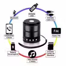 Caixa de Som 887 Mini Caixinha Bluetooth