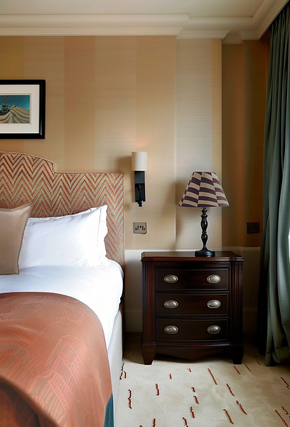 Windsor bedroom design in classic english style with accents of eclectic and modern 