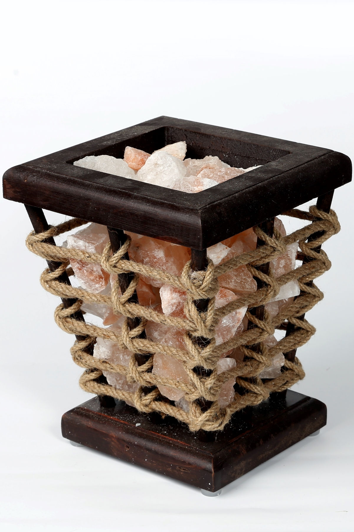 Üçgen Ferforje Kendir Tuz Lamba