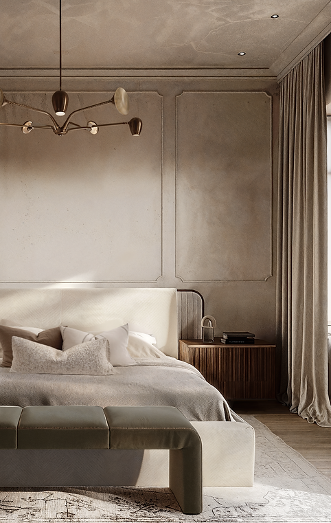 Neutral interior design decor, light and airy bedroom interiors, beige interiors, calm palette