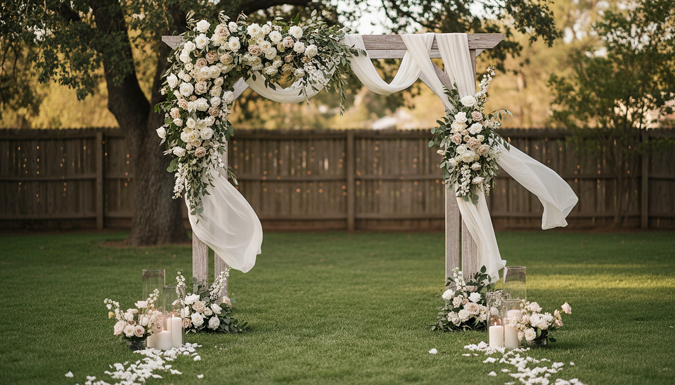 Elopement decor in a backyard in Immokalee Florida