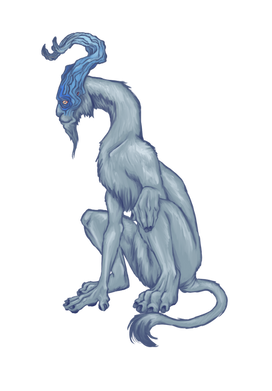 mountain creature with horns