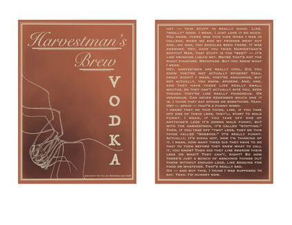 daddy longlegs harvestman vodka bottle design front and back