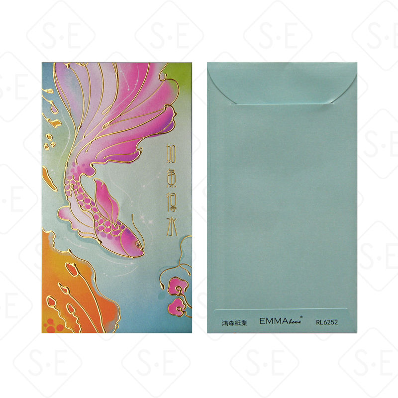 縮圖：彩魚燙金邊紅包袋＿RL6252