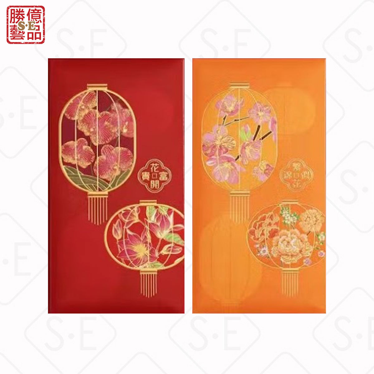 HB555珠光燙金燈籠紅包袋*6混