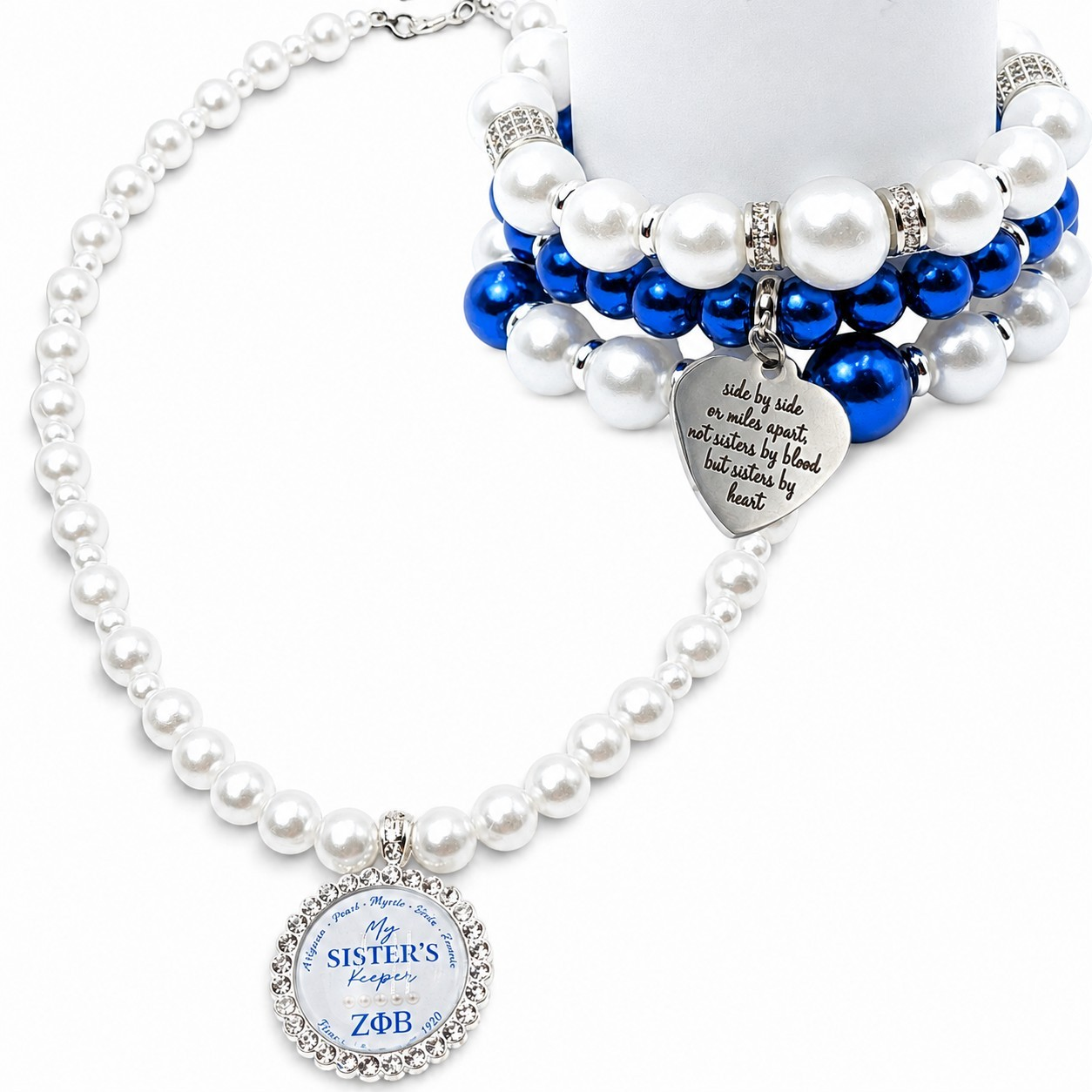 My Sister's Keeper Necklace & Bracelet Set- Zeta Phi Beta