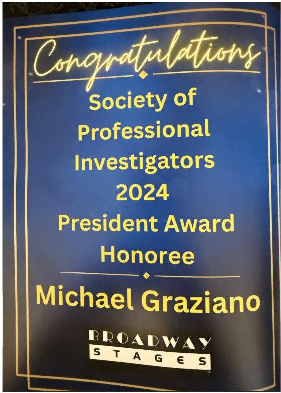 Michael Graziano Recipient of This Year's Society of Professional Investigators President's Award (article image)