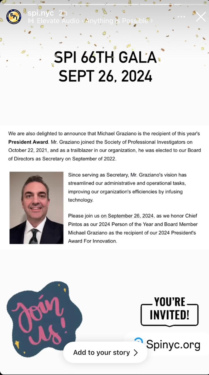 Society of Professional Investigators 2024 President Award (article image)