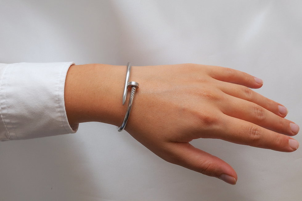 Thumbnail: Alizée Silver Nail Cuff Bangle