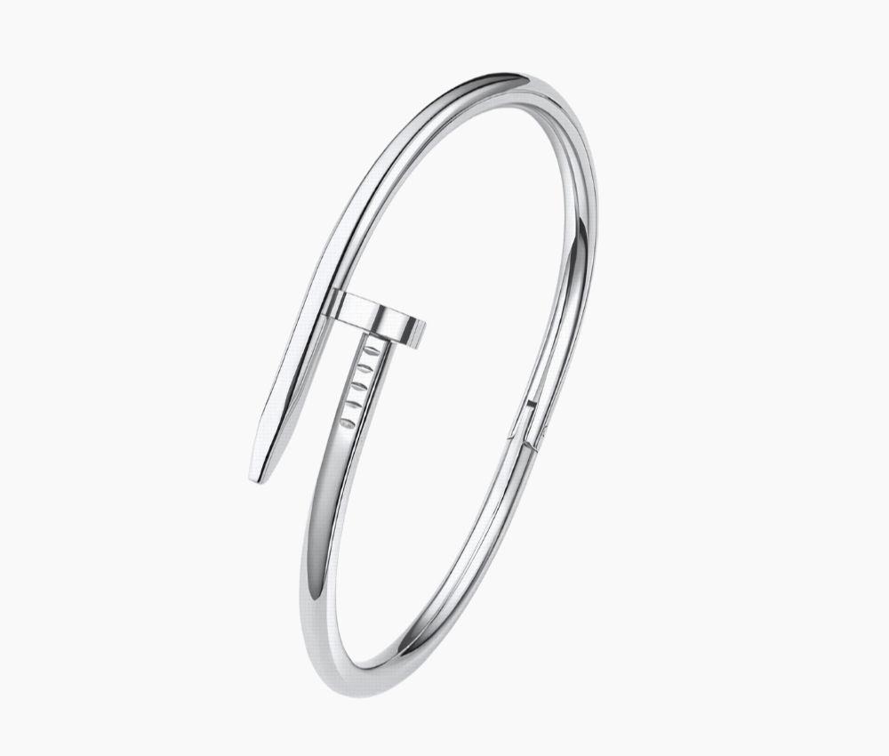 Alizée Silver Nail Cuff Bangle