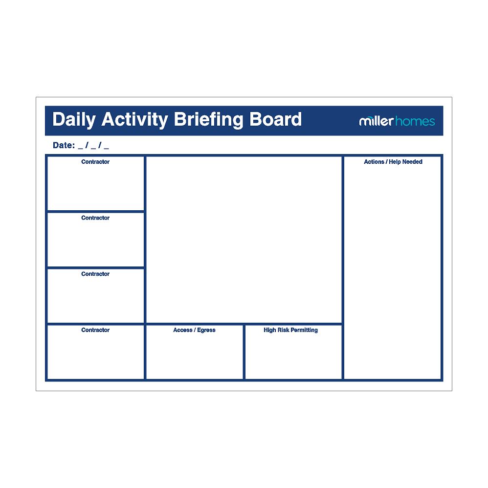 MH-841x594mm, Daily Activity Briefing Board