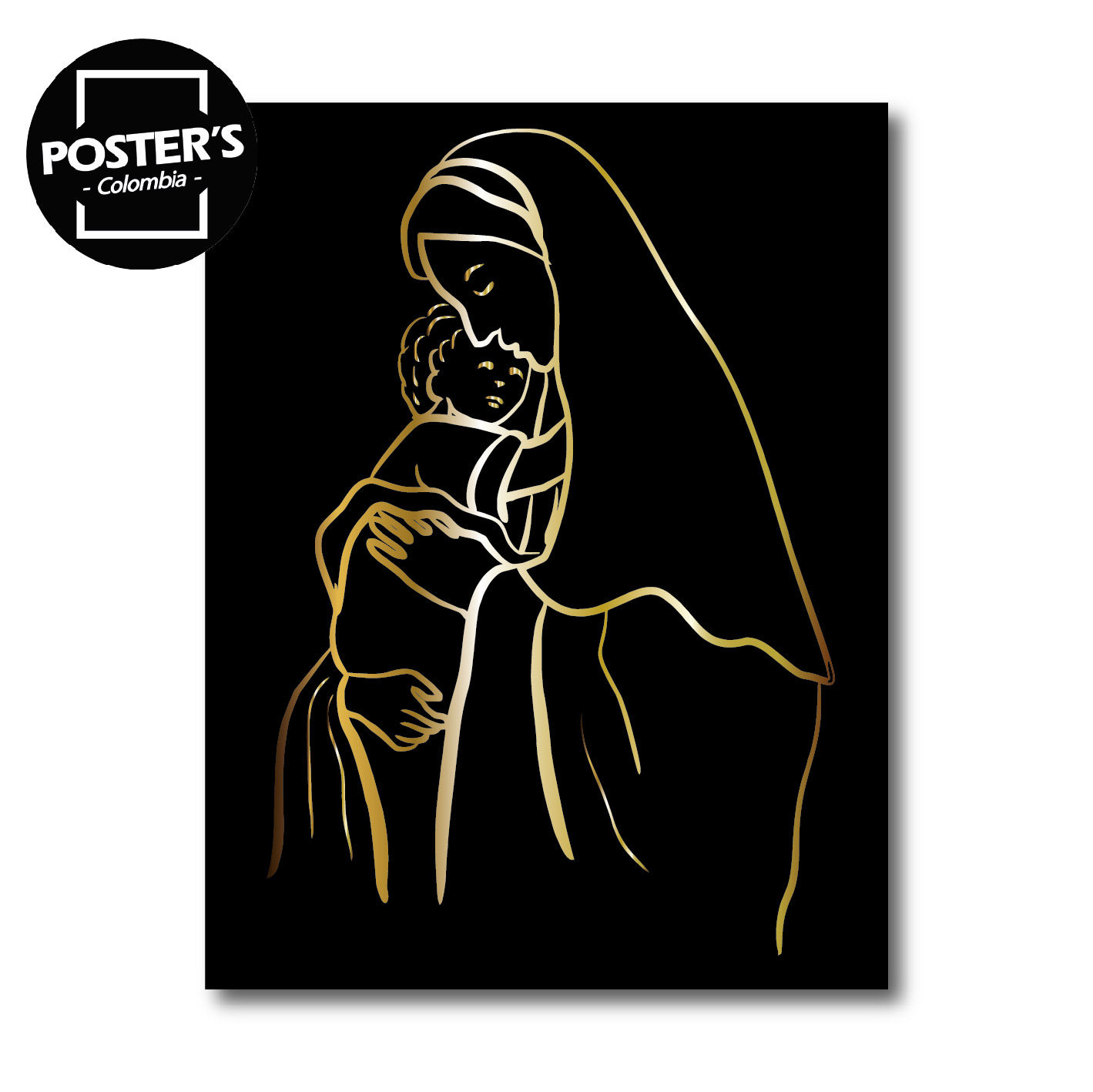 Cuadros de la virgen en retablo laminado