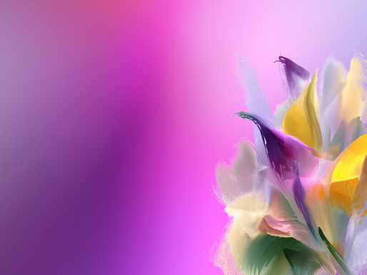 Abstract purple painting of flowers
