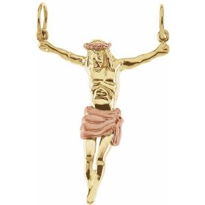 14K Yellow 29x22.5 mm Crucifix Pendant