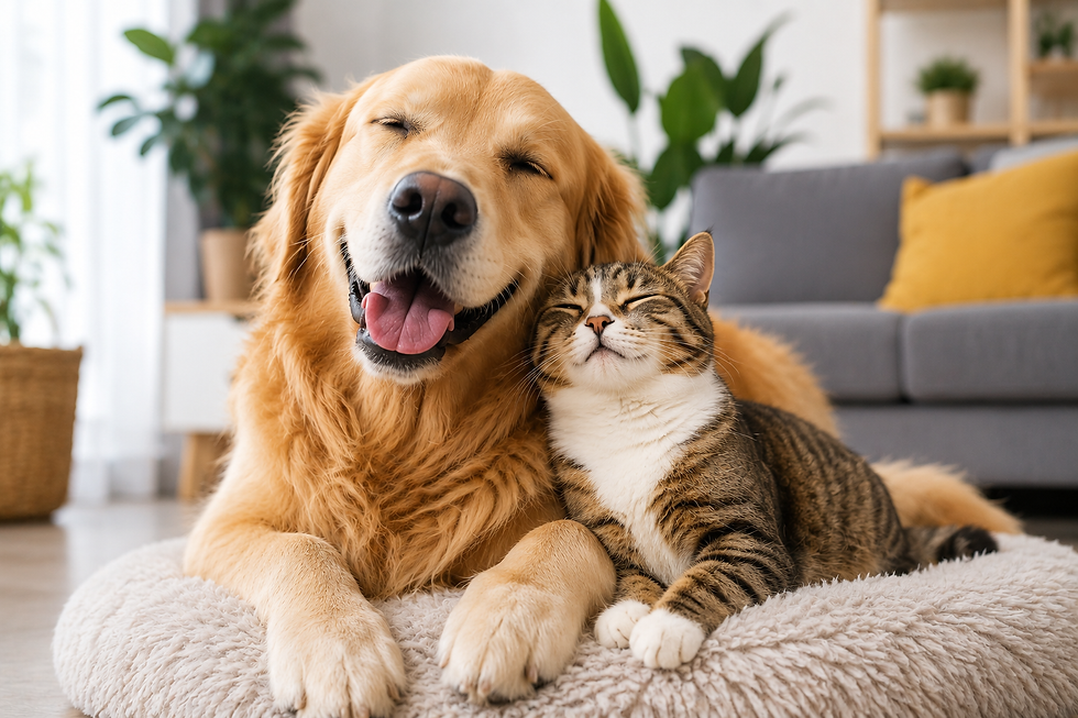 gato y perro felices