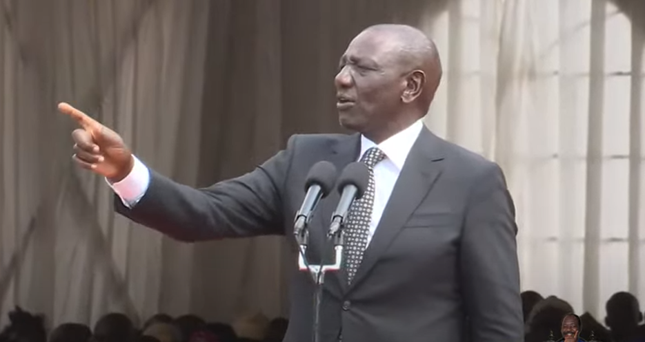 President William Ruto during the burial of late Malava MP, Malulu Injendi: Photo: Screengrab