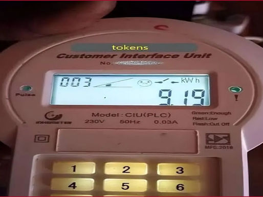 File image of a display of tokens on the Kenya Power CIU.