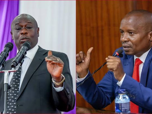 Photo collage of Gachagua and DP Kindiki. (Photo/Citizen TV)