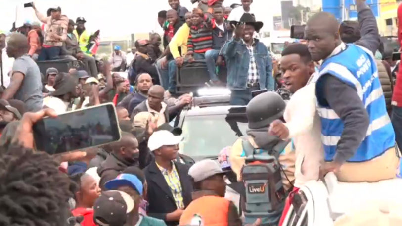 Rigathi Gachagua interacting with his followers