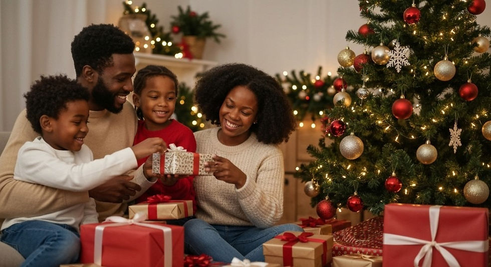 Family spending Christmas season courtesy of Equity Bank.