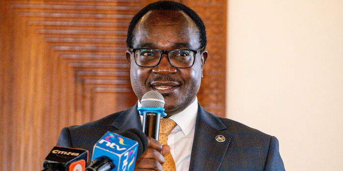 Education CS Julius Ogamba during a retreat with Chairpersons of Councils of Public Universities in Mombasa on June 18, 2025. Photo Ministry of Education