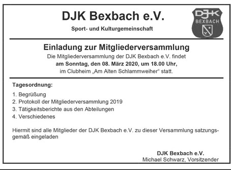 Mitgliederversammlung !!!