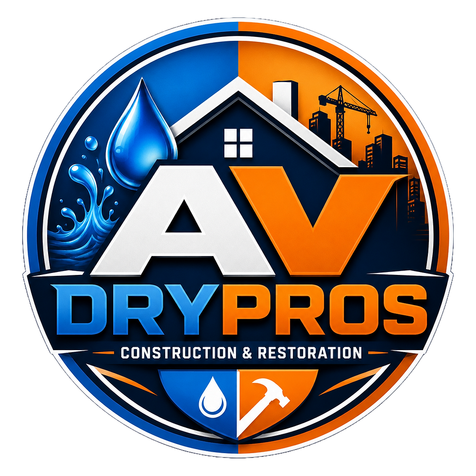 AV Dry Pros Construction and Restoration logo on home page