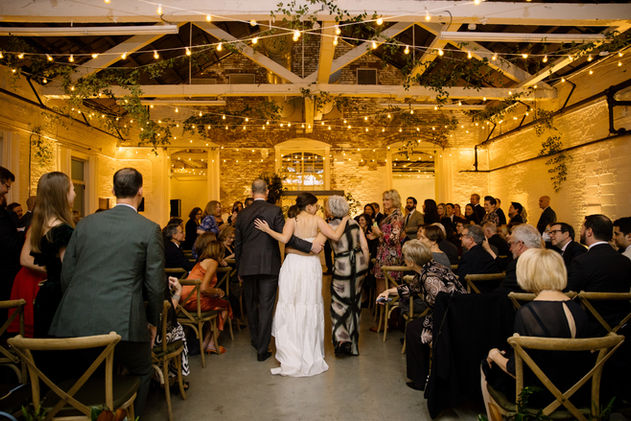 guests arrive for the wedding ceremony