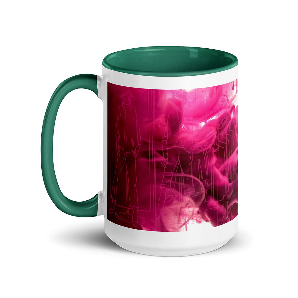 Thumbnail: Coffee Mug | 2 Sizes | Ceramic White w/ Interior Color | Fluid Pink