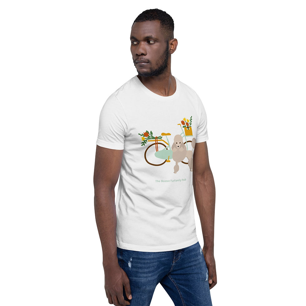 Thumbnail: T-Shirt | 7 Colors | Unisex | Sizes: XS - 5XL | Poodle and Bicycle
