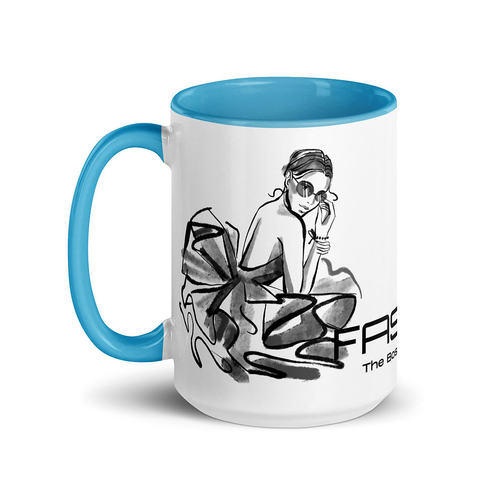 Thumbnail: Coffee Mug | 2 Sizes | Ceramic White w/ Interior Color | Fashion Model