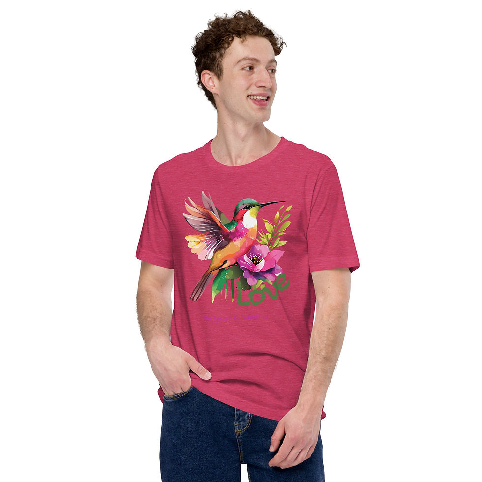 Thumbnail: T-Shirt | 6 Colors | Unisex | Sizes: XS - 5XL | Love hummingbird