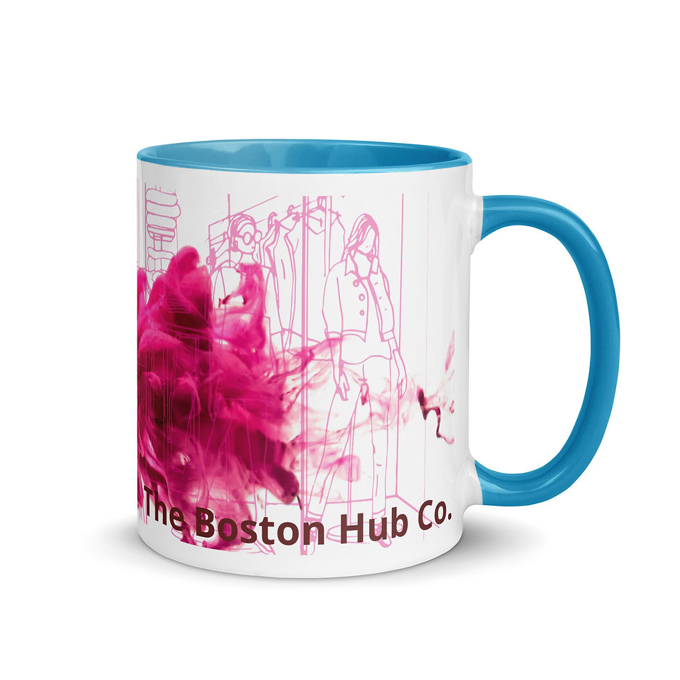 Thumbnail: Coffee Mug | 2 Sizes | Ceramic White w/ Interior Color | Fluid Pink
