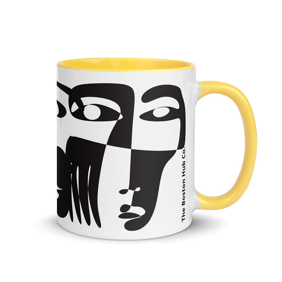Thumbnail: Coffee Mug | 2 Sizes | Ceramic White w/ Interior Color | Faces