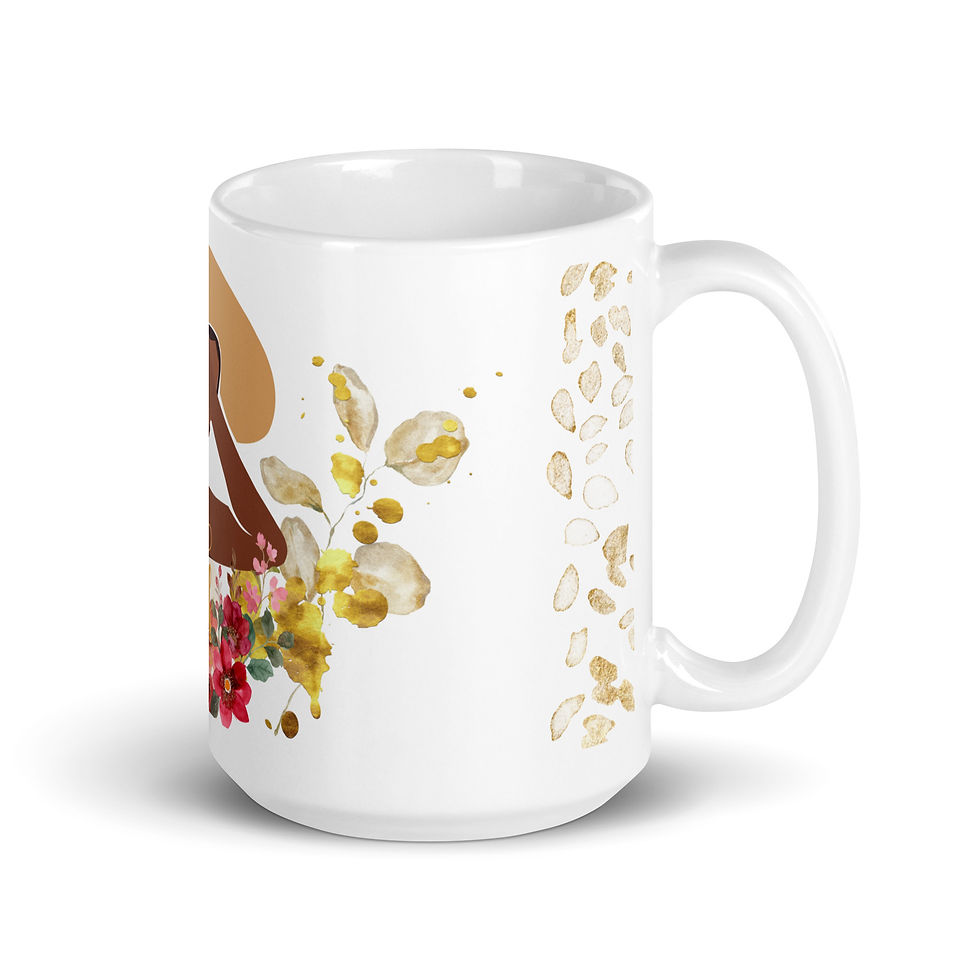 Thumbnail: Coffee Mug | 3 Sizes | Ceramic Glossy White | Woman w/ Hat Love Yourself First
