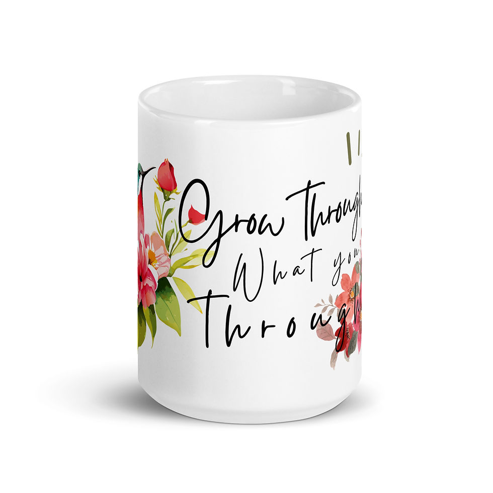 Thumbnail: Coffee Mug | 3 Sizes | Ceramic Glossy White | Grow Through What You Go Through