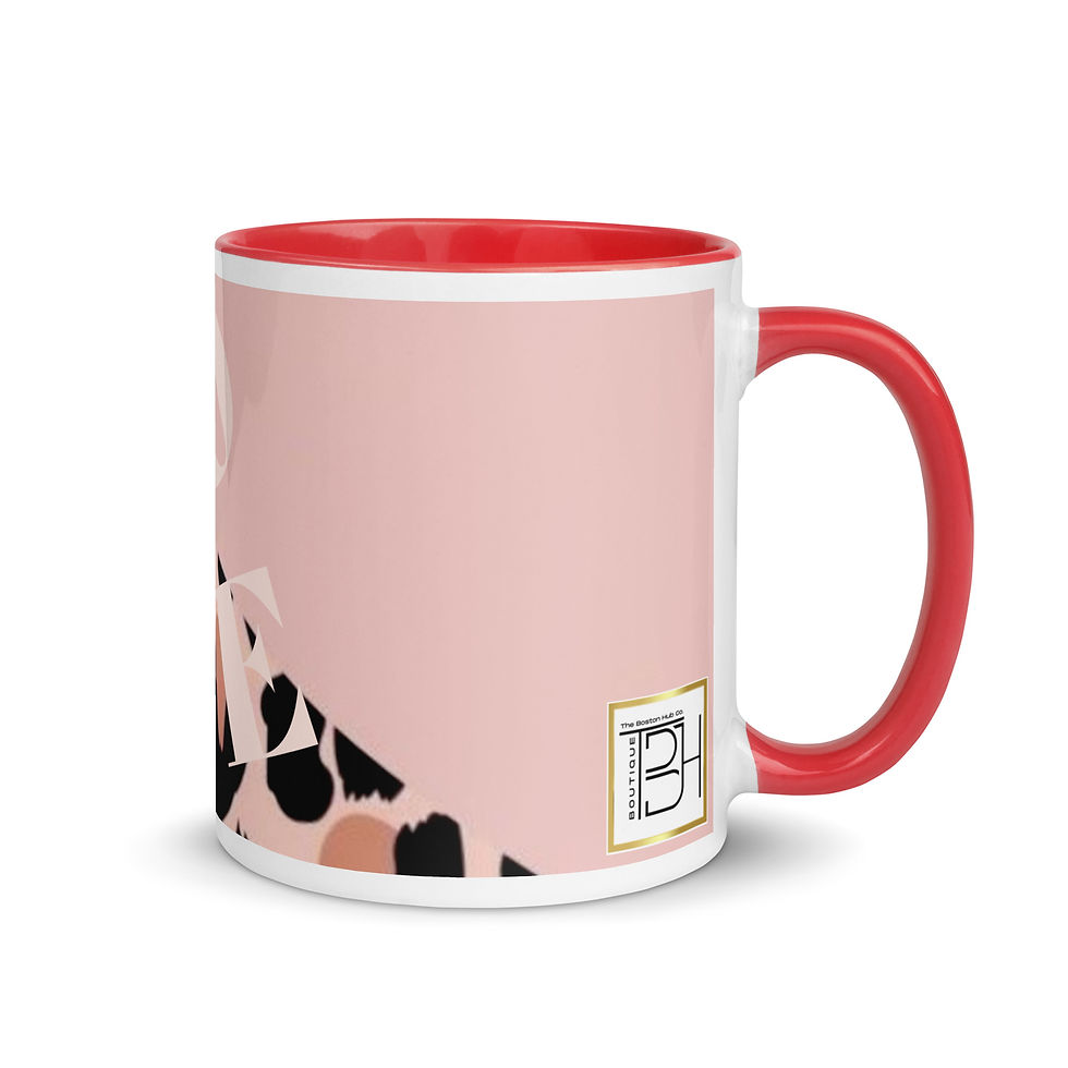 Thumbnail: Coffee Mug | MORE Colors | 2 Sizes | Ceramic White | Pink Half and Half Print