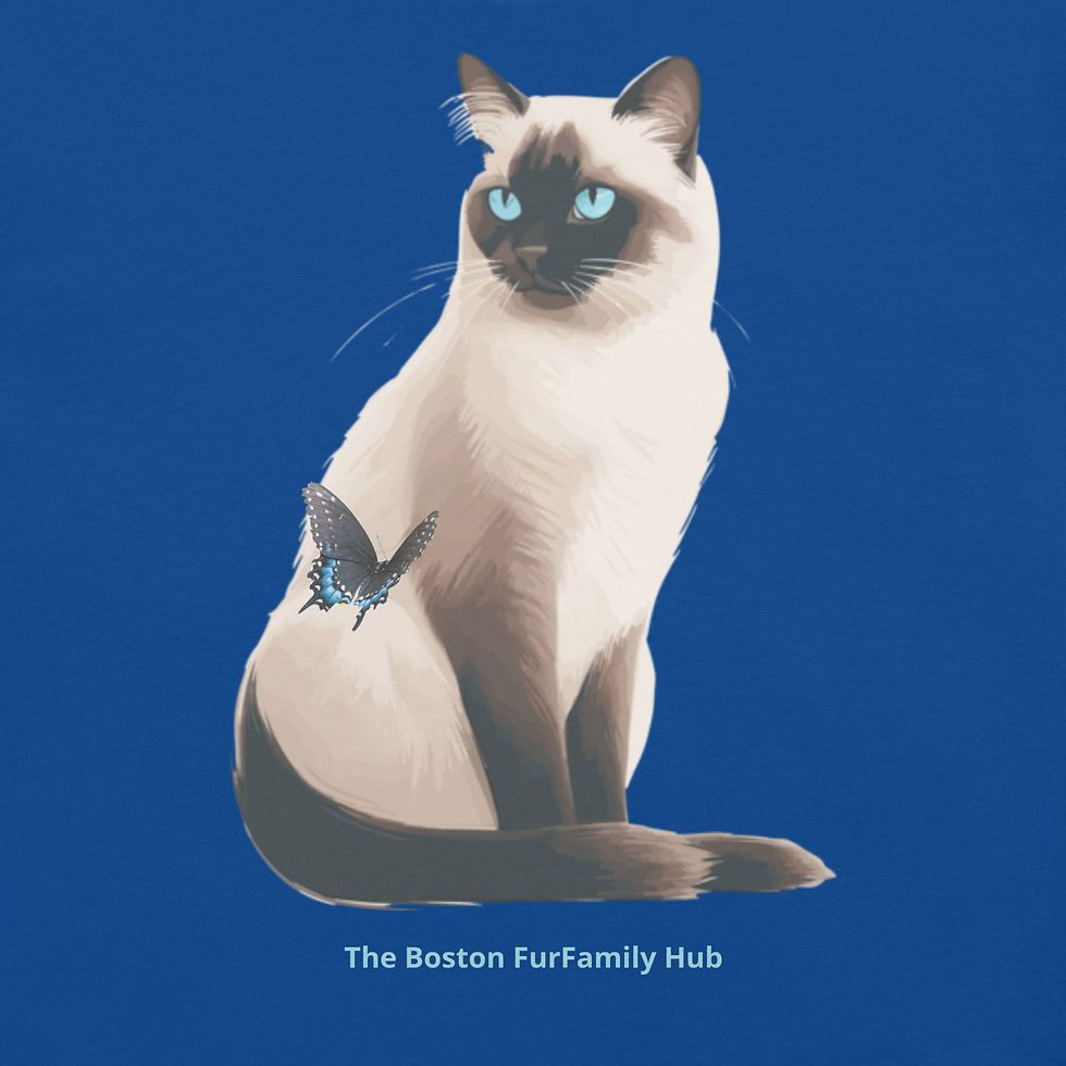 Thumbnail: T-Shirt | 5 Colors | Unisex | Sizes: XS - 5XL | Siamese Cat and Butterfly  