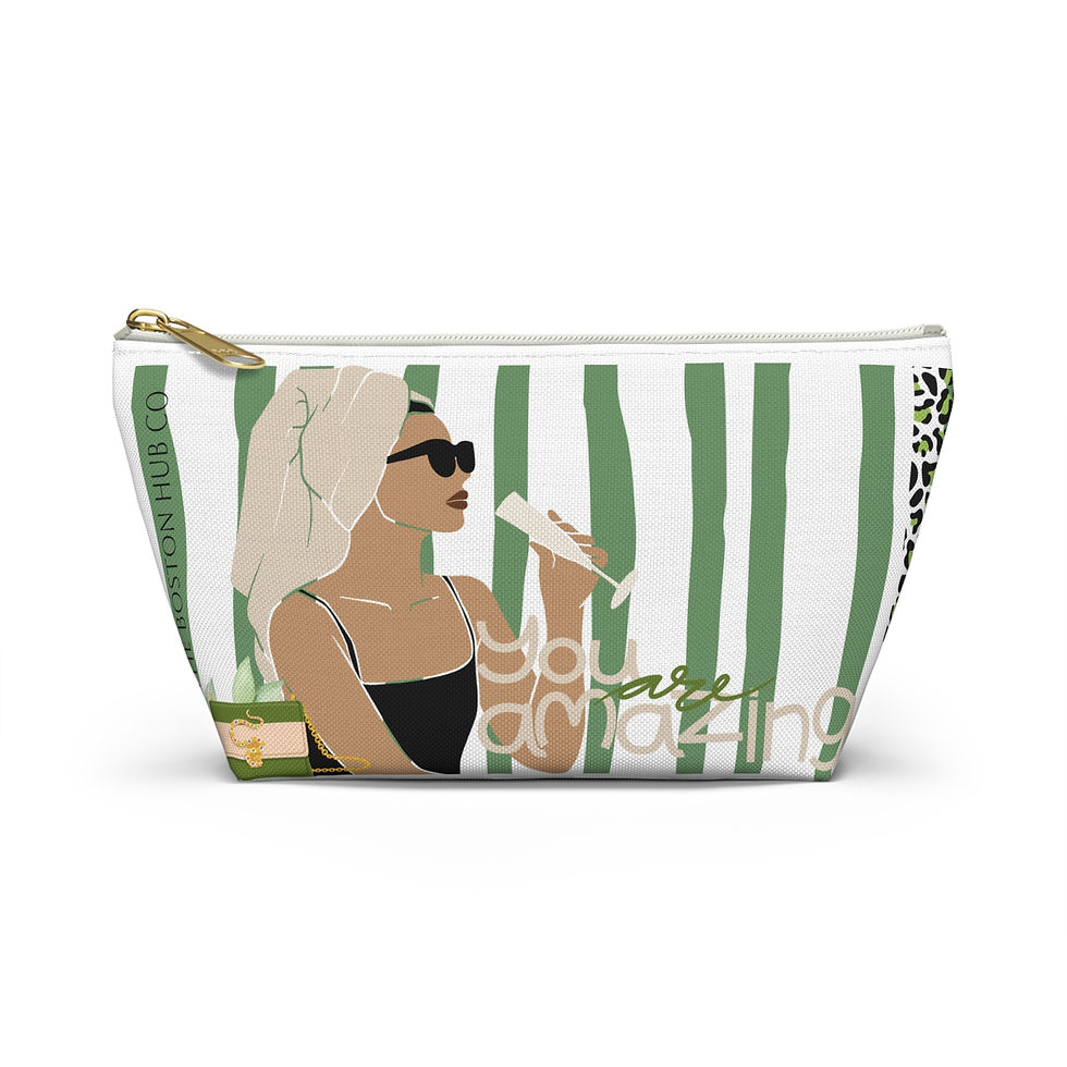 Thumbnail: Accessory Pouch | 2 Sizes | White | Woman with Glass You Are Amazing