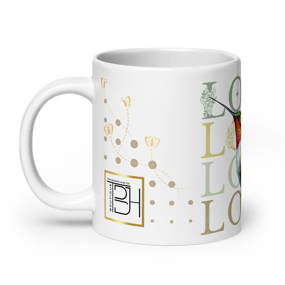 Thumbnail: Coffee Mug | 3 Sizes | Ceramic Glossy White | Hummingbird Love Love Love