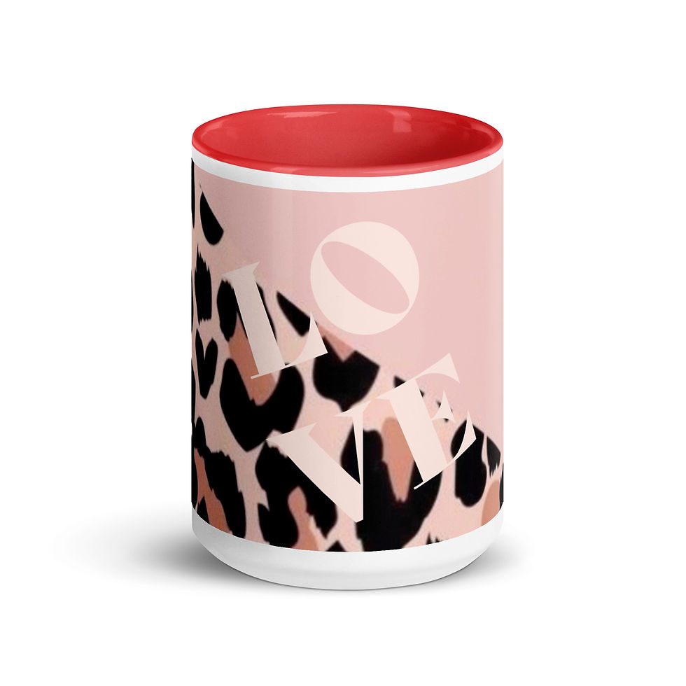 Thumbnail: Coffee Mug | MORE Colors | 2 Sizes | Ceramic White | Pink Half and Half Print
