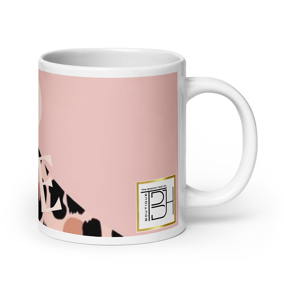 Thumbnail: Coffee Mug | 3 Sizes | Ceramic Glossy White | Pink Half and Half Animal Print