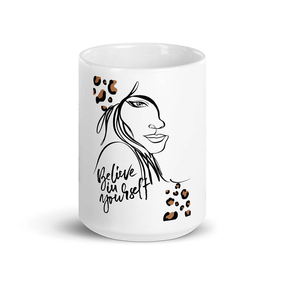 Coffee Mug | 3 Sizes | Ceramic Glossy White | Woman Believe in Yourself