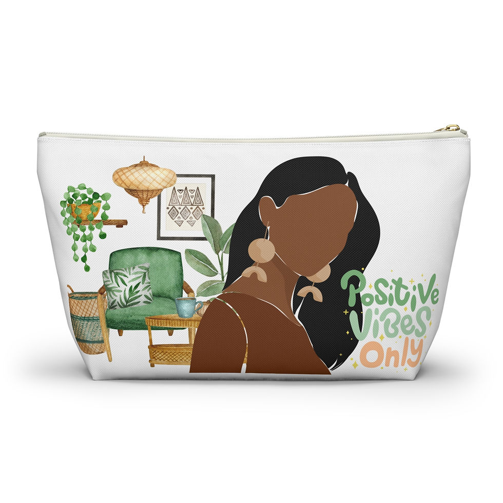 Thumbnail: Accessory Pouch | 2 Sizes | White | Woman at Home Positive Vibes Only