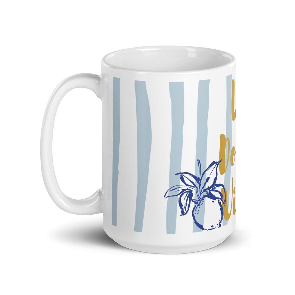 Thumbnail: Coffee Mug | 3 Sizes | Ceramic Glossy White | La Dolce Vita Blue