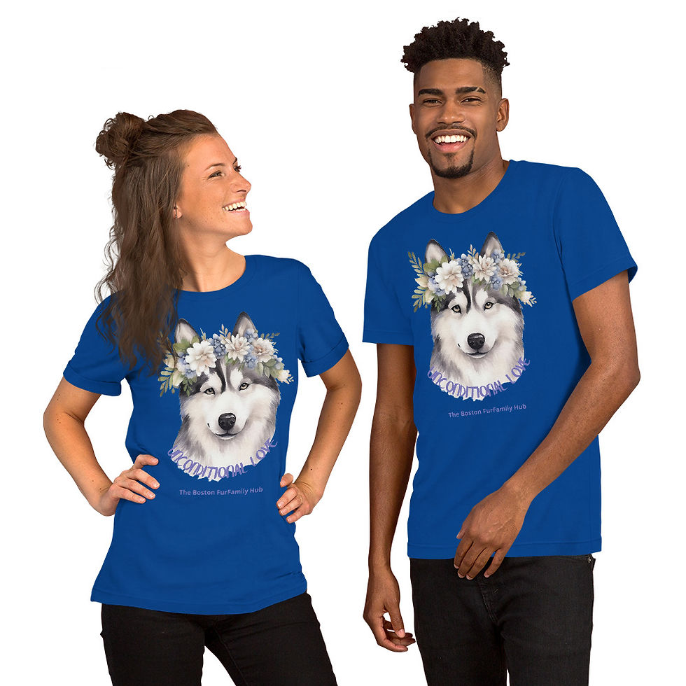 Thumbnail: T-Shirt | 5 Colors | Unisex | Size: XS - 5XL | Husky Unconditional Love