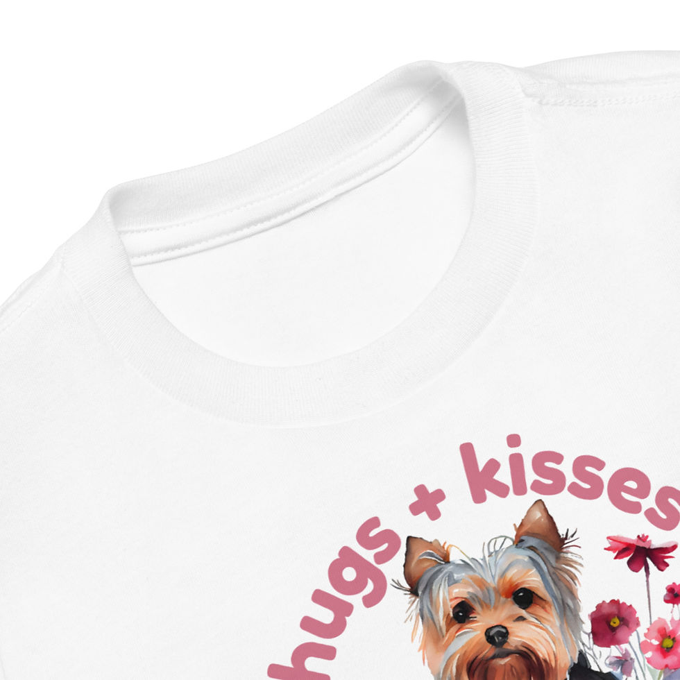 Thumbnail: Toddler T-shirt | 3 Colors | Sizes: 2T - 5T | Hugs + Kisses 