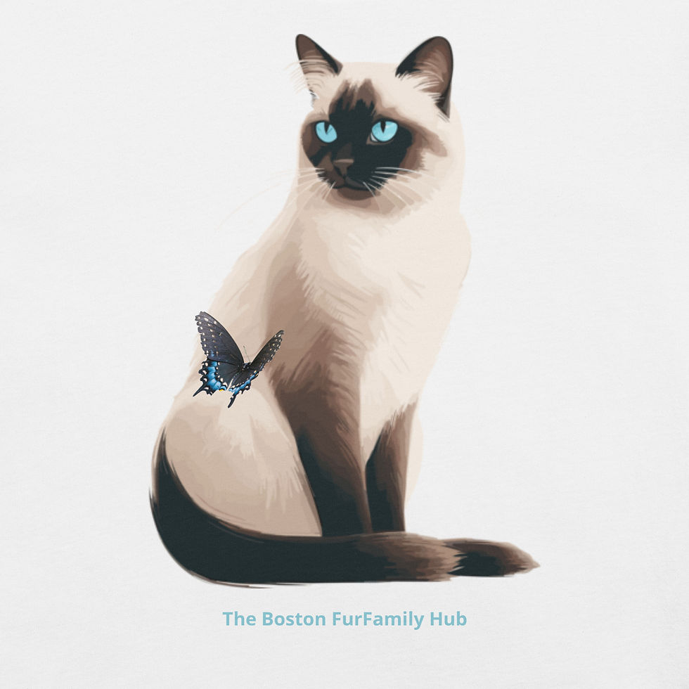 Thumbnail: T-Shirt | 5 Colors | Unisex | Sizes: XS - 5XL | Siamese Cat and Butterfly  