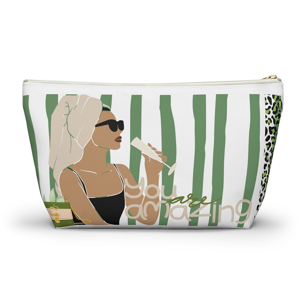 Thumbnail: Accessory Pouch | 2 Sizes | White | Woman with Glass You Are Amazing