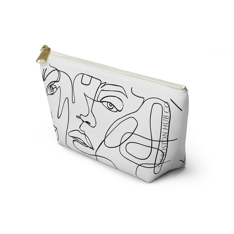 Thumbnail: Accessory Pouch | 2 Sizes | White | Face Lines
